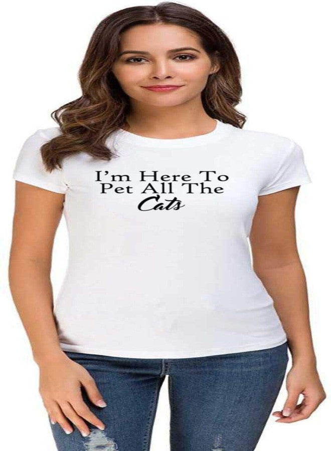 UDNAG Unisex Round Neck Graphic 'Cat | i am here to pet All The Cats' Polyester T-Shirt White [Size 2YrsOld/22in to 7XL/56in] - Image 4